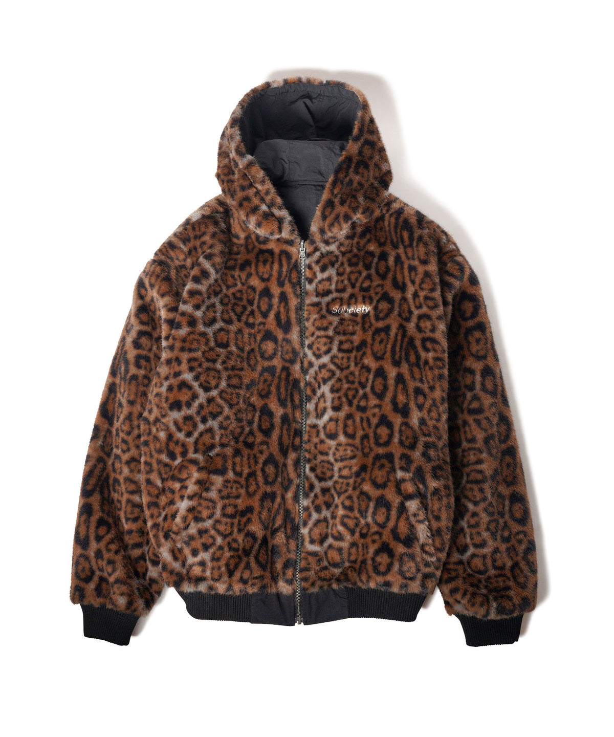 Reversible Nylon Faux Fur Blouson-thumbmail-5