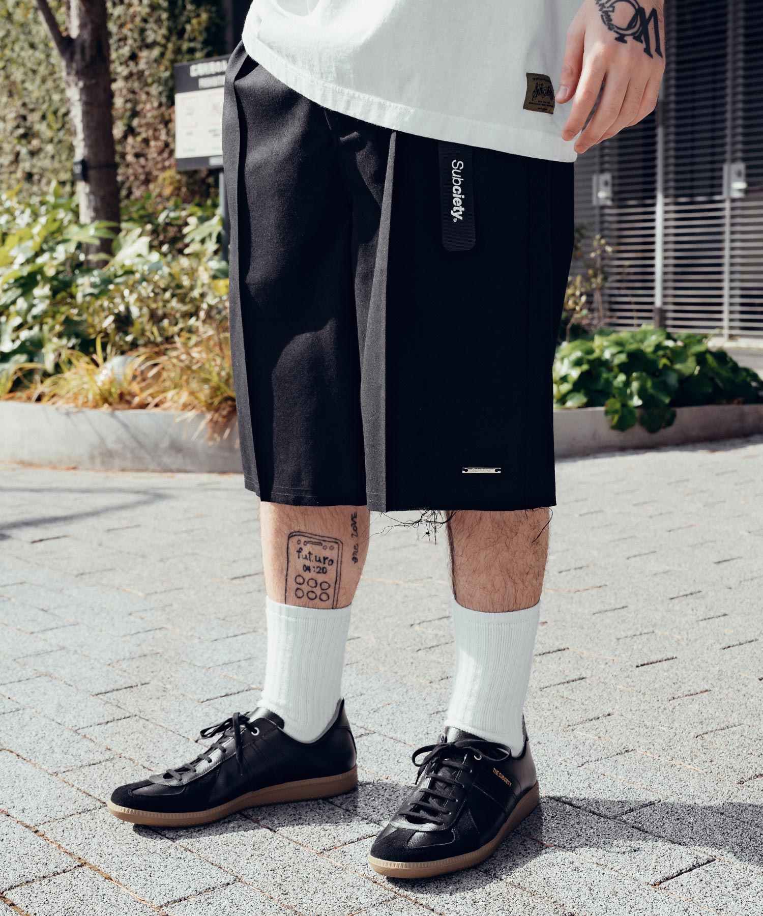 Wool trouser shorts
