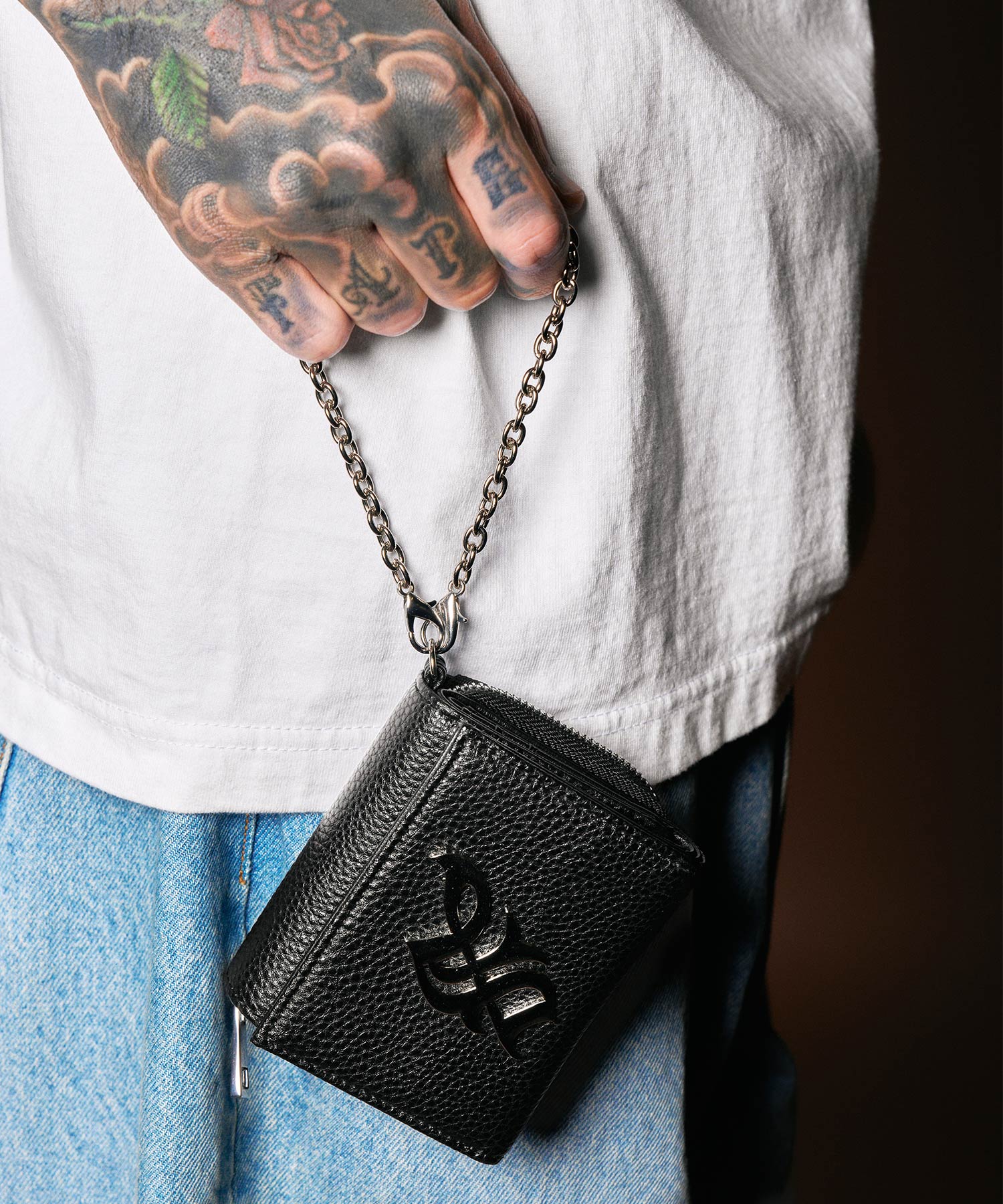 Logo plate leather wallet-thumbmail-6