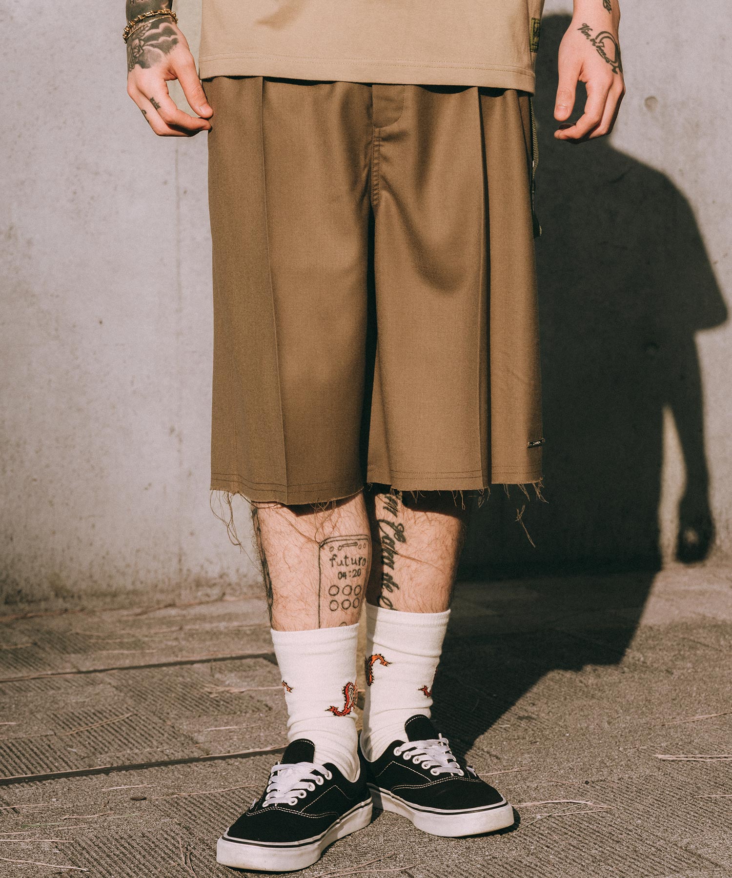Wool trouser shorts