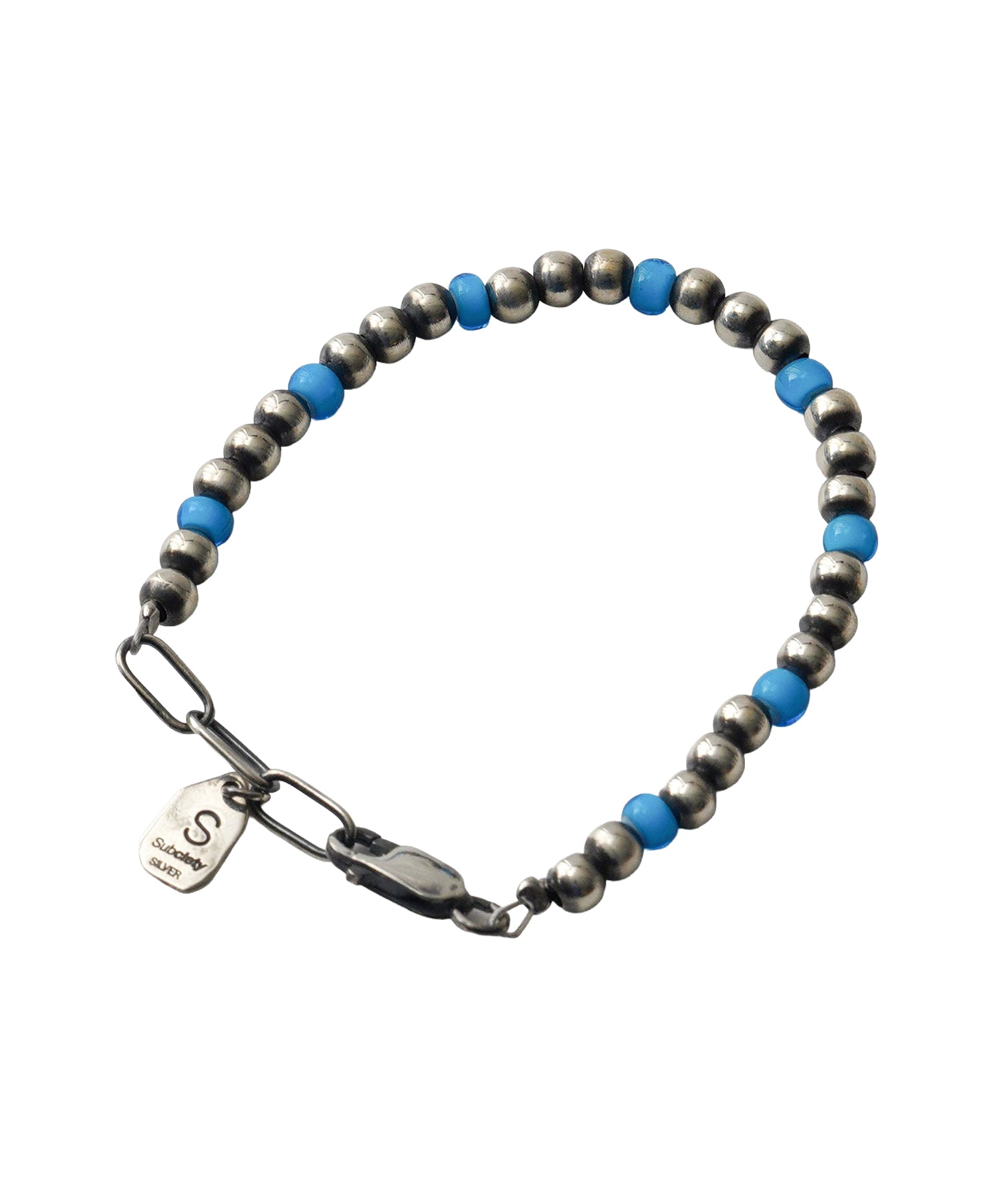 Silver glass beads bracelet