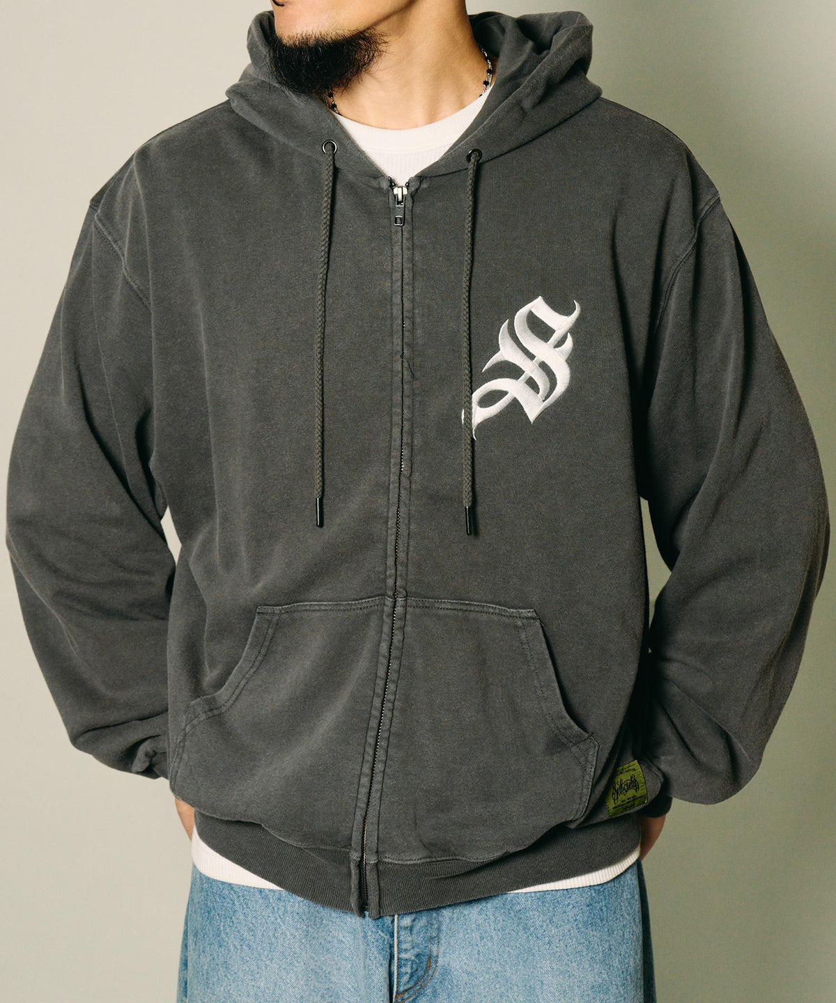 Fade wash zip hoodie-thumbmail-3