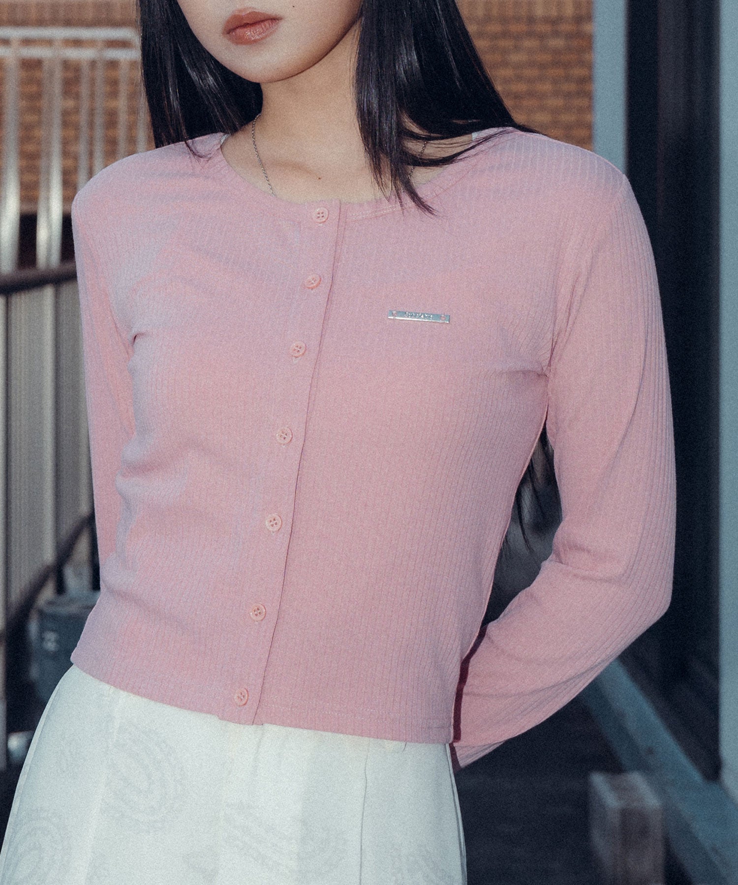 Button Cropped Cardigan【WOMEN】-thumbmail-3