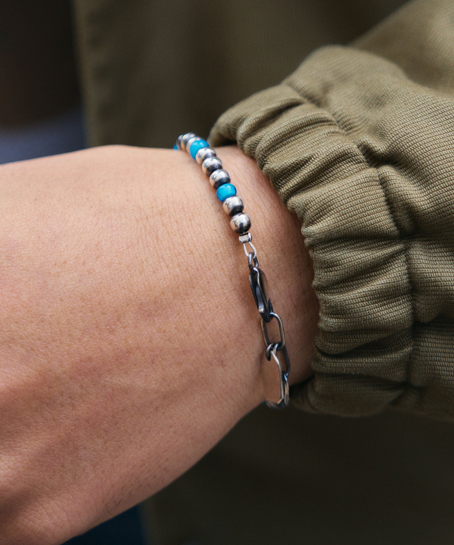 Silver glass beads bracelet-thumbmail-9
