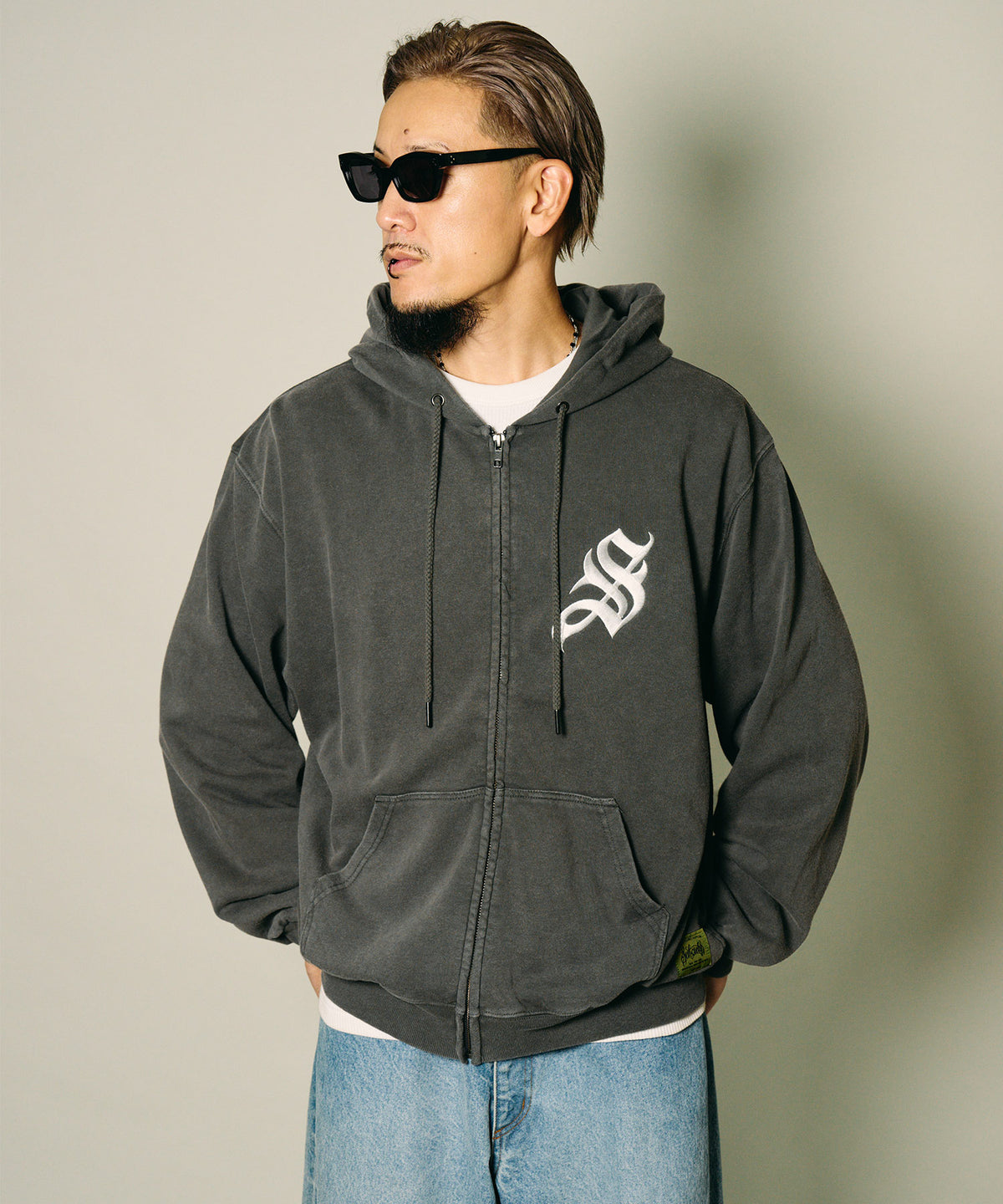 Fade wash zip hoodie-thumbmail-10