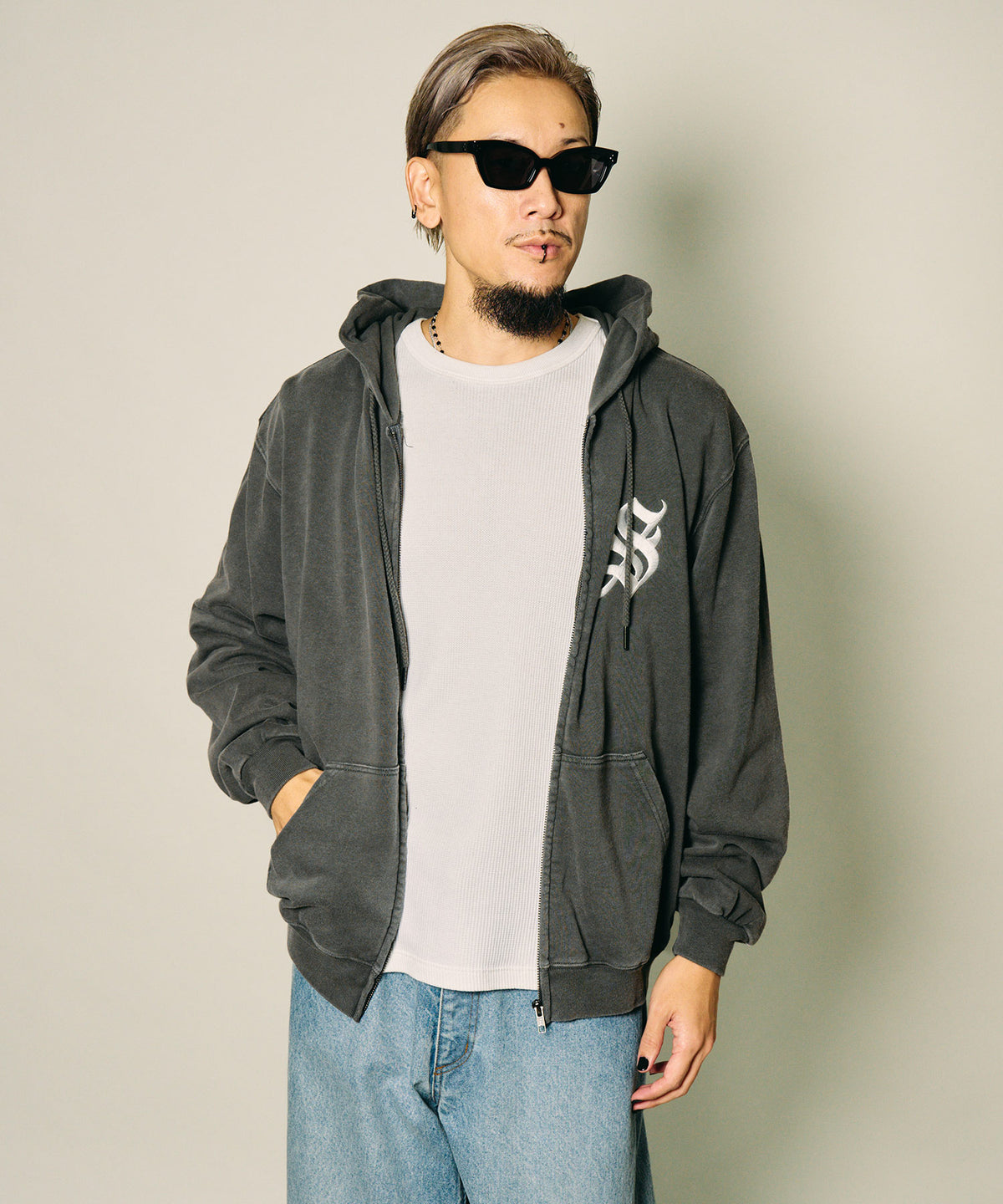 Fade wash zip hoodie-thumbmail-8