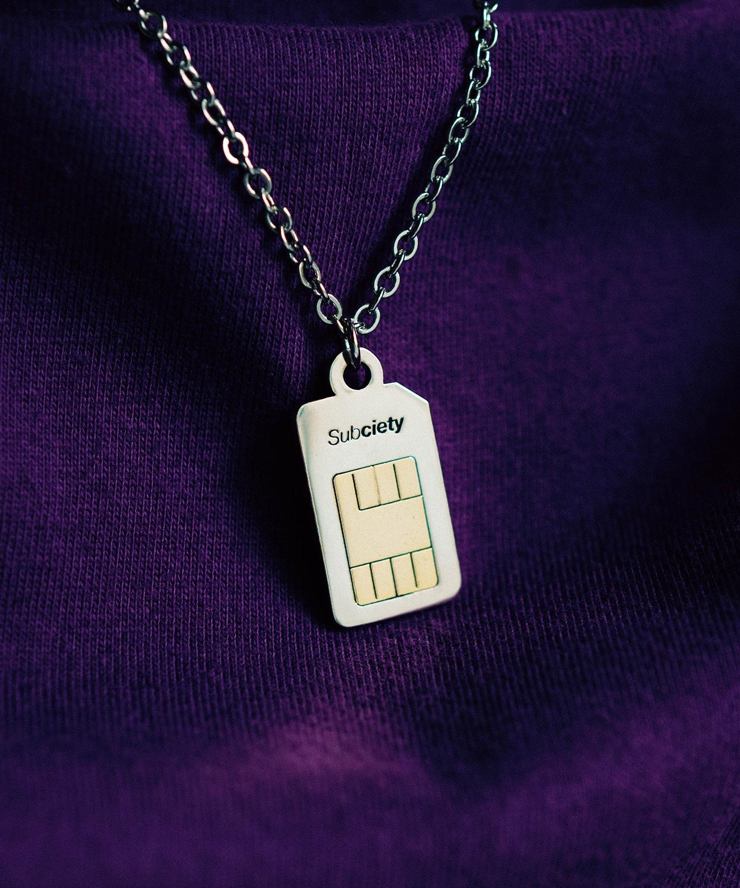 BRASS SIM CARD NECKLACE