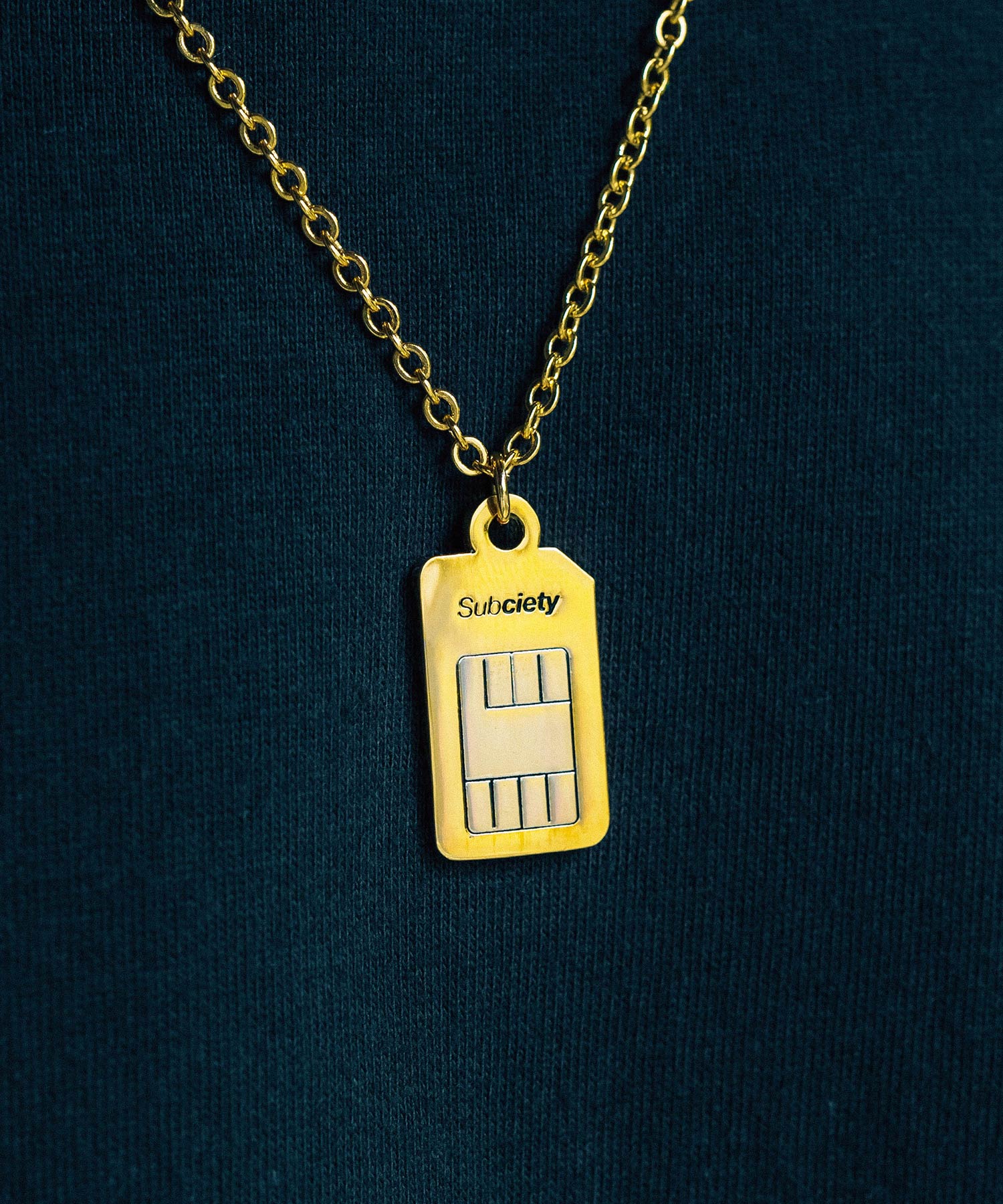 BRASS SIM CARD NECKLACE