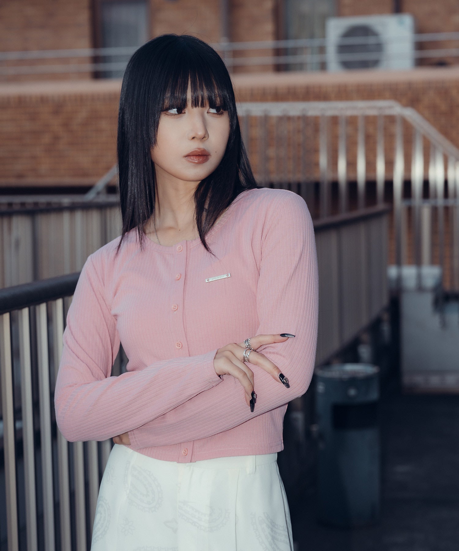 Button Cropped Cardigan【WOMEN】-thumbmail-16