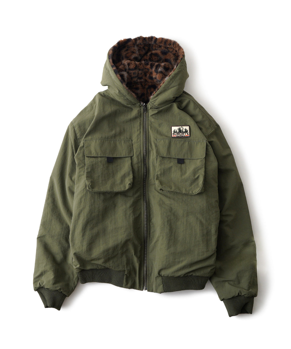 Reversible Nylon Faux Fur Blouson-thumbmail-12