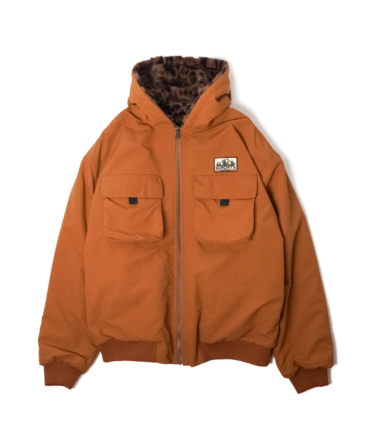 Reversible Nylon Faux Fur Blouson-thumbmail-15