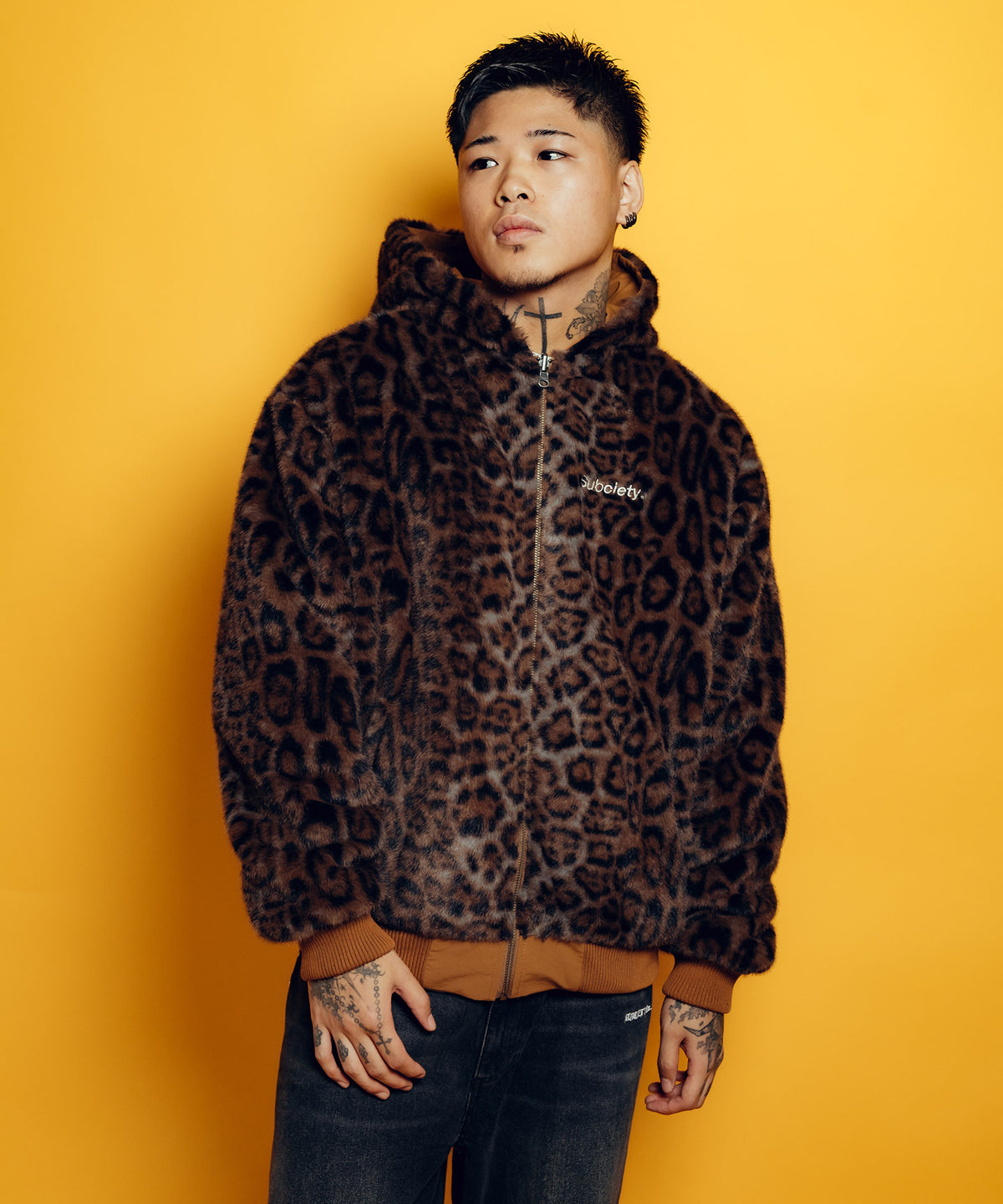 Reversible Nylon Faux Fur Blouson-thumbmail-19
