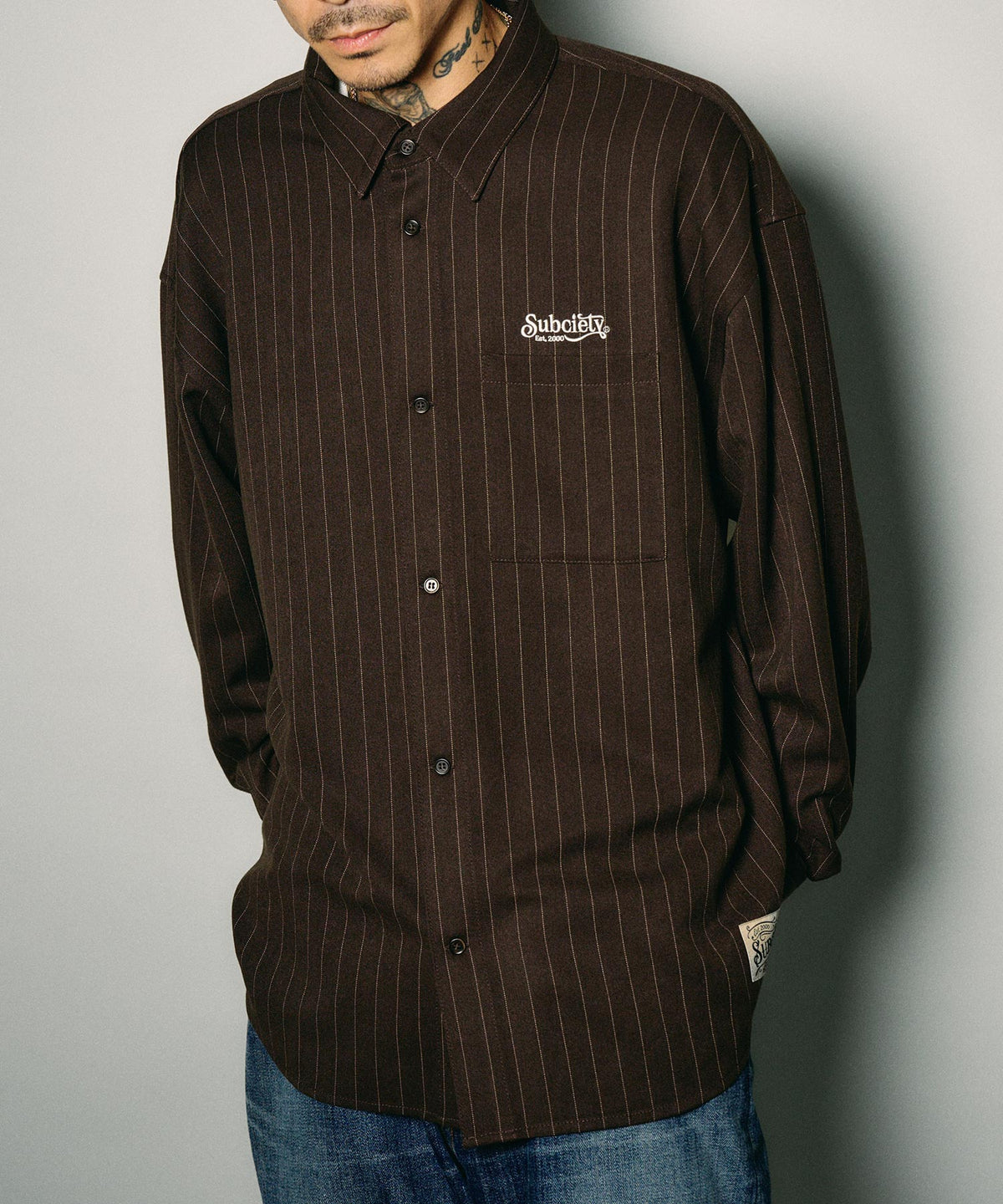 Pinstripe wool-like shirt-thumbmail-3