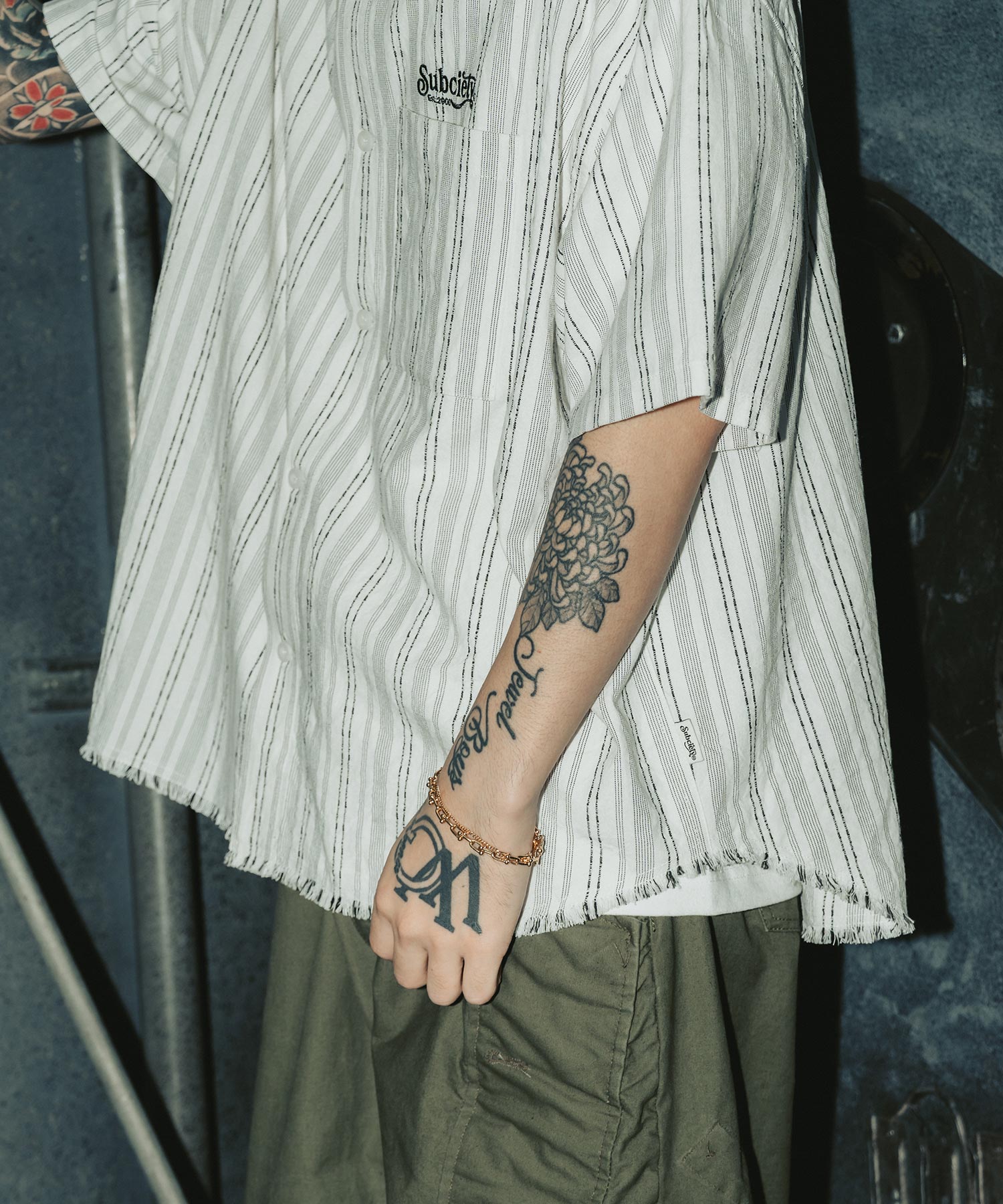 Jacquard stripe wide shirt-thumbmail-7