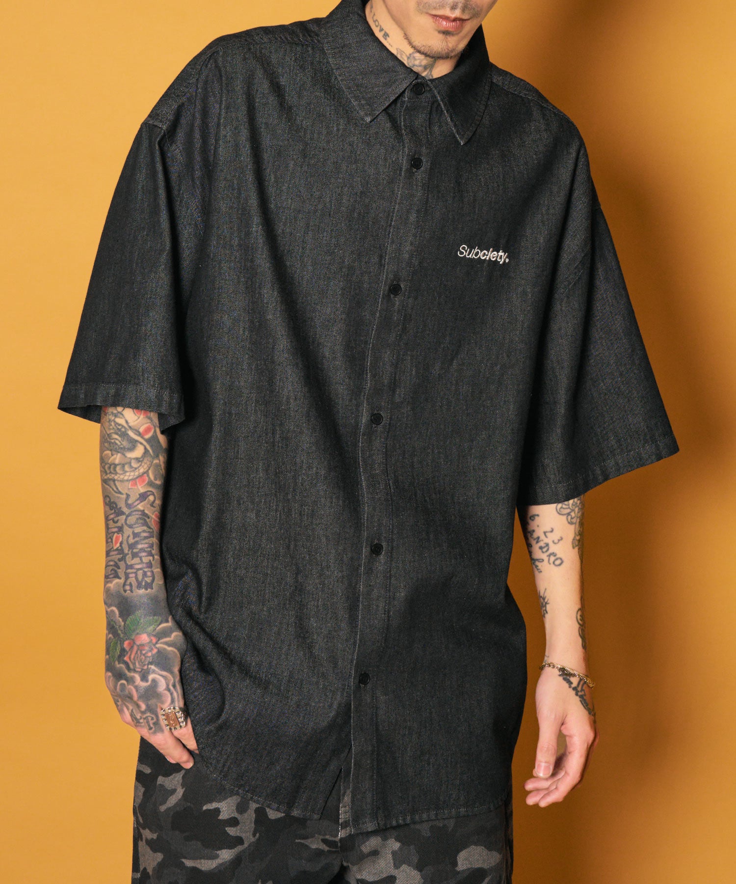 Loose fit denim shirt
