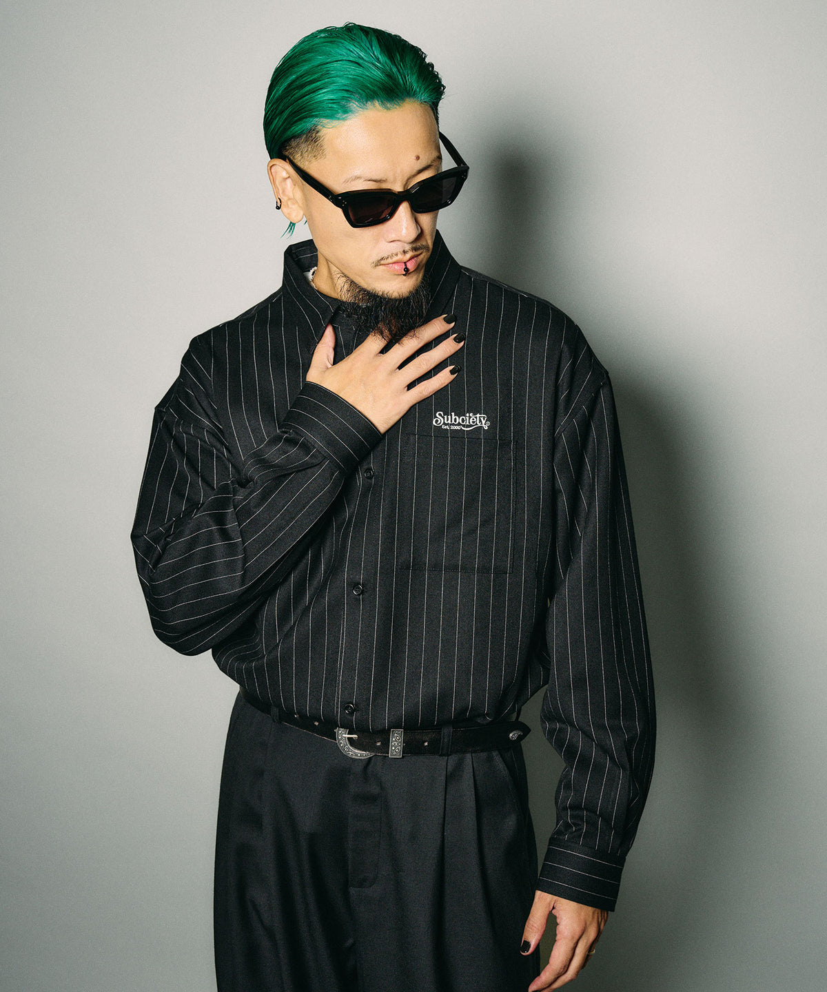 Pinstripe wool-like shirt-thumbmail-7
