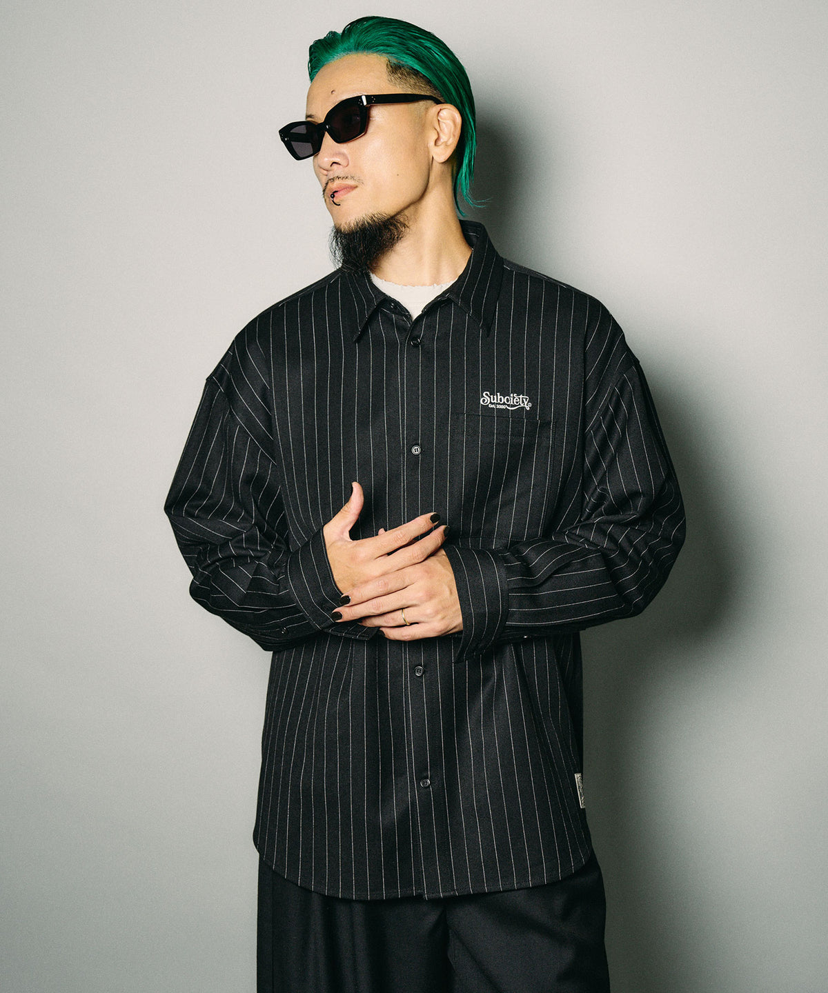 Pinstripe wool-like shirt-thumbmail-5