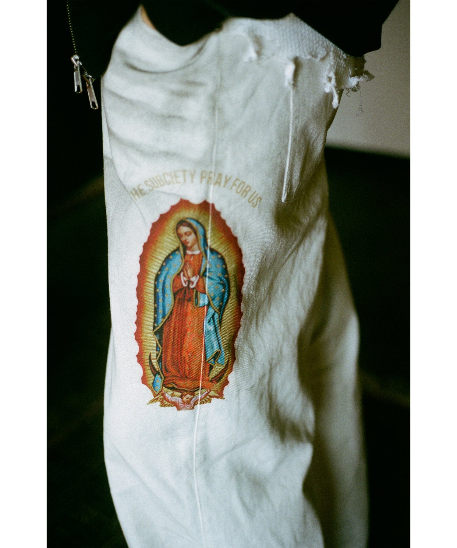 Faded madonna denim pants