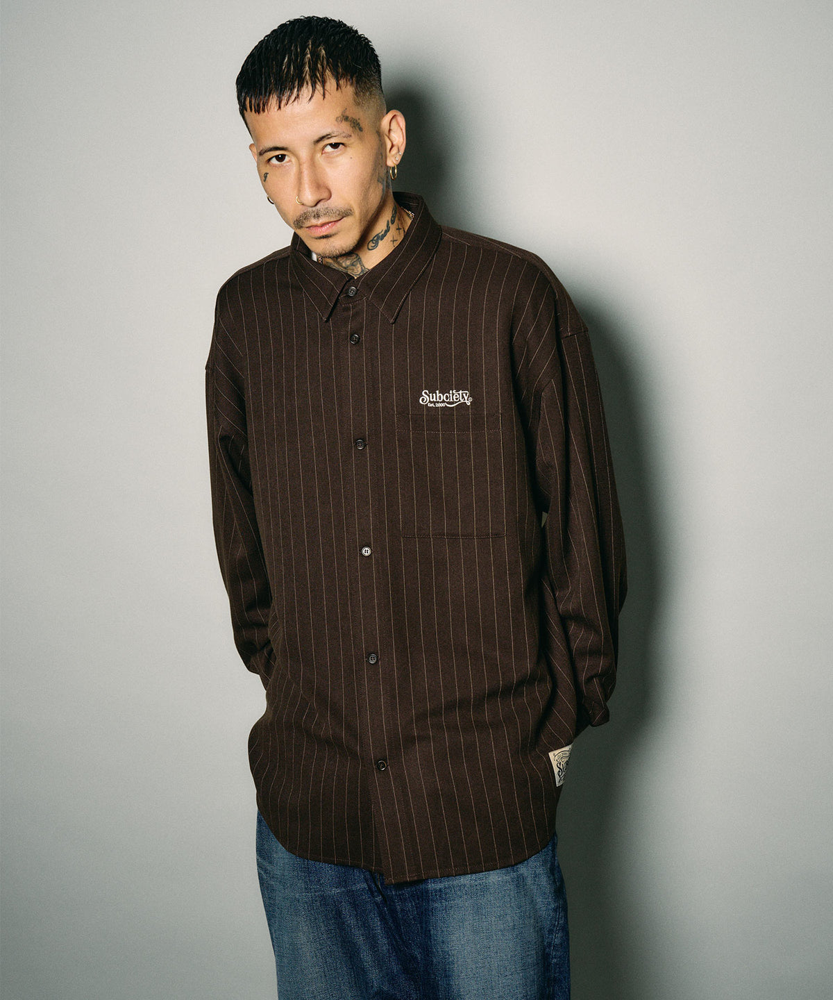 Pinstripe wool-like shirt-thumbmail-15