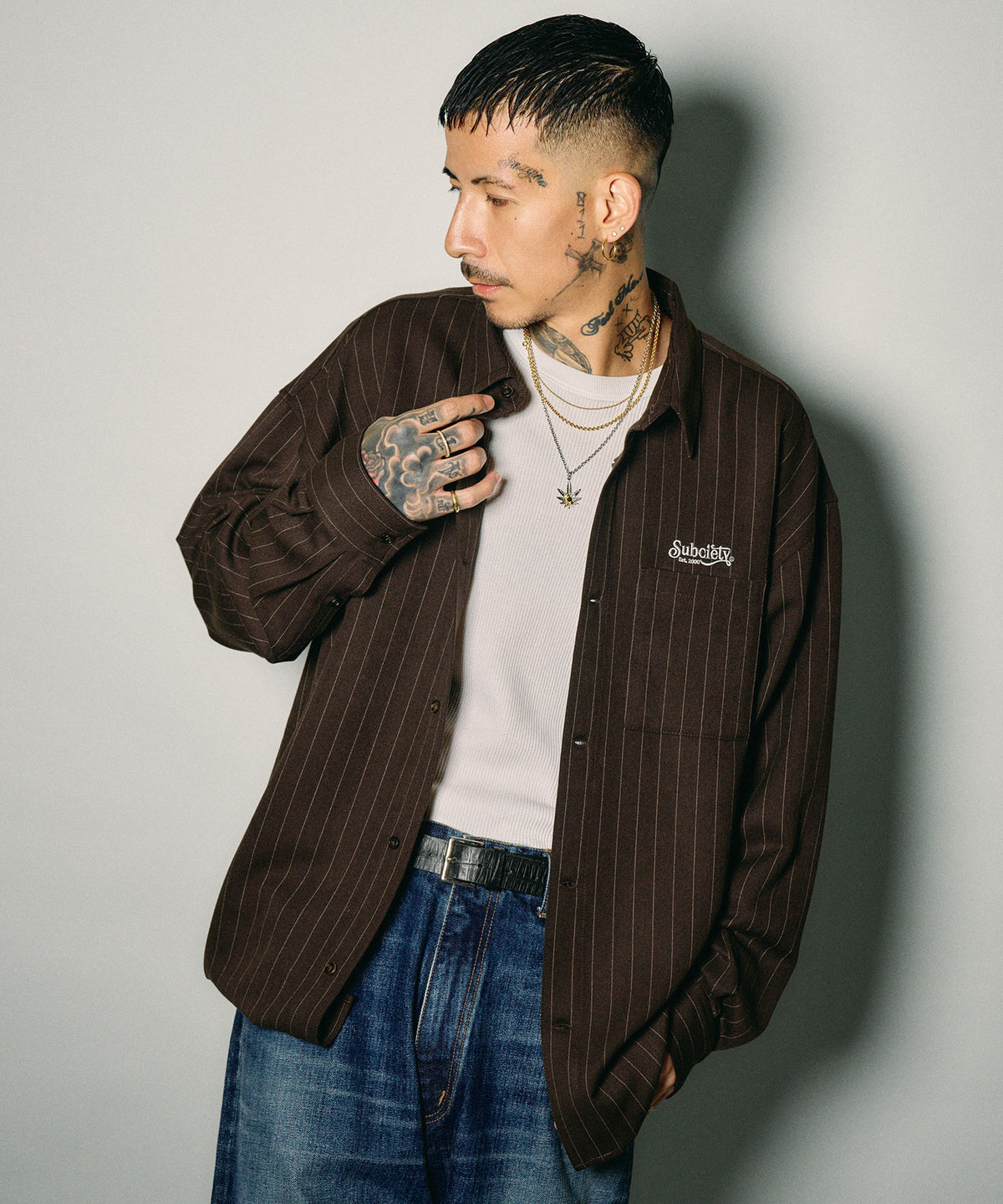 Pinstripe wool-like shirt-thumbmail-16