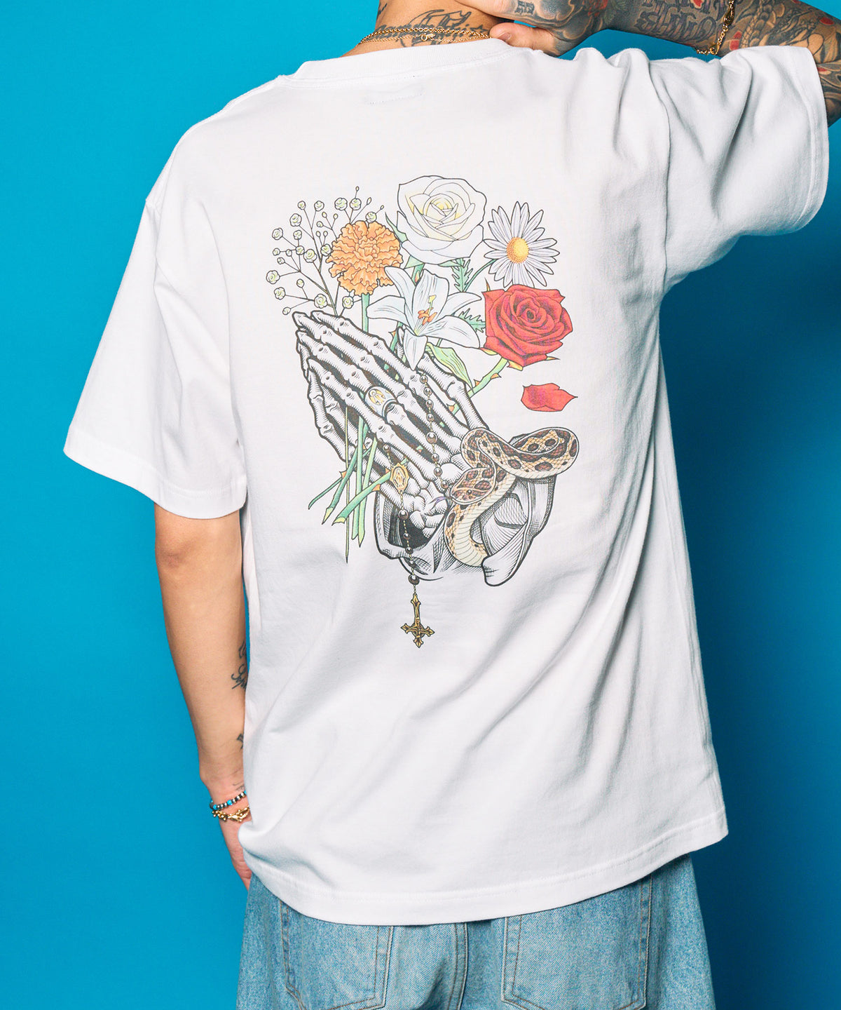 Flower praying hands tee-thumbmail-2