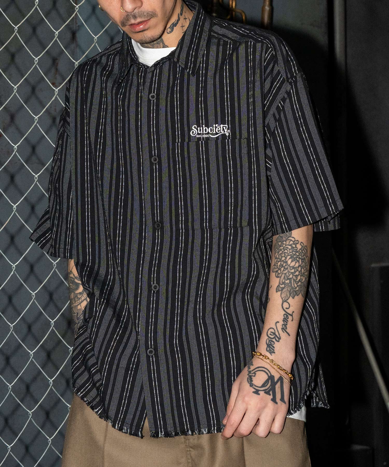 Jacquard stripe wide shirt-thumbmail-10