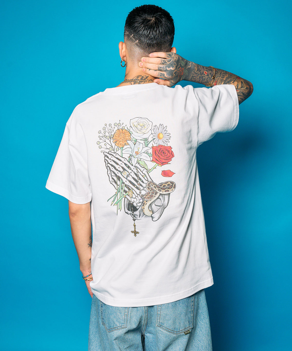 Flower praying hands tee-thumbmail-5