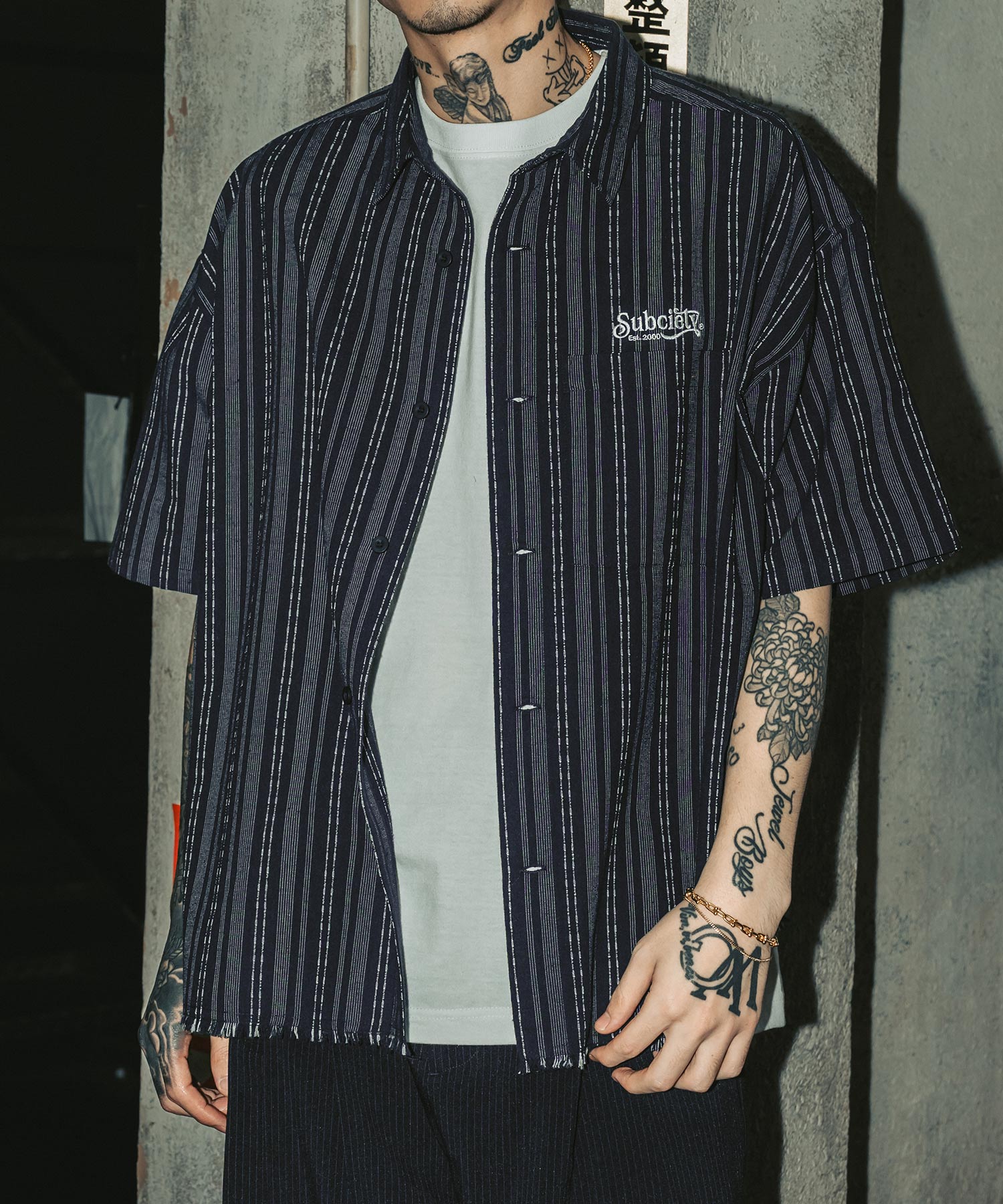 Jacquard stripe wide shirt-thumbmail-12