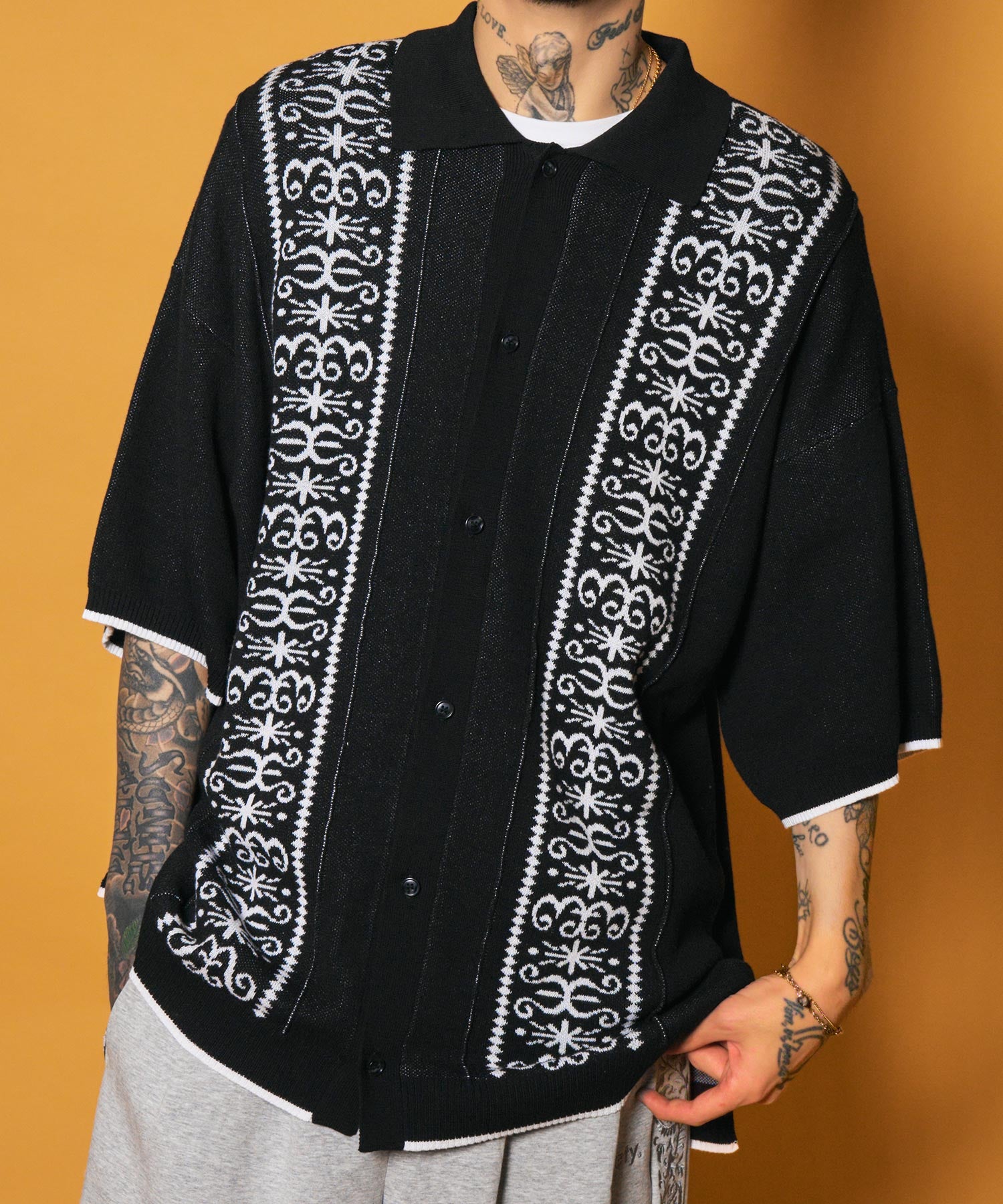 Jacquard knit shirt