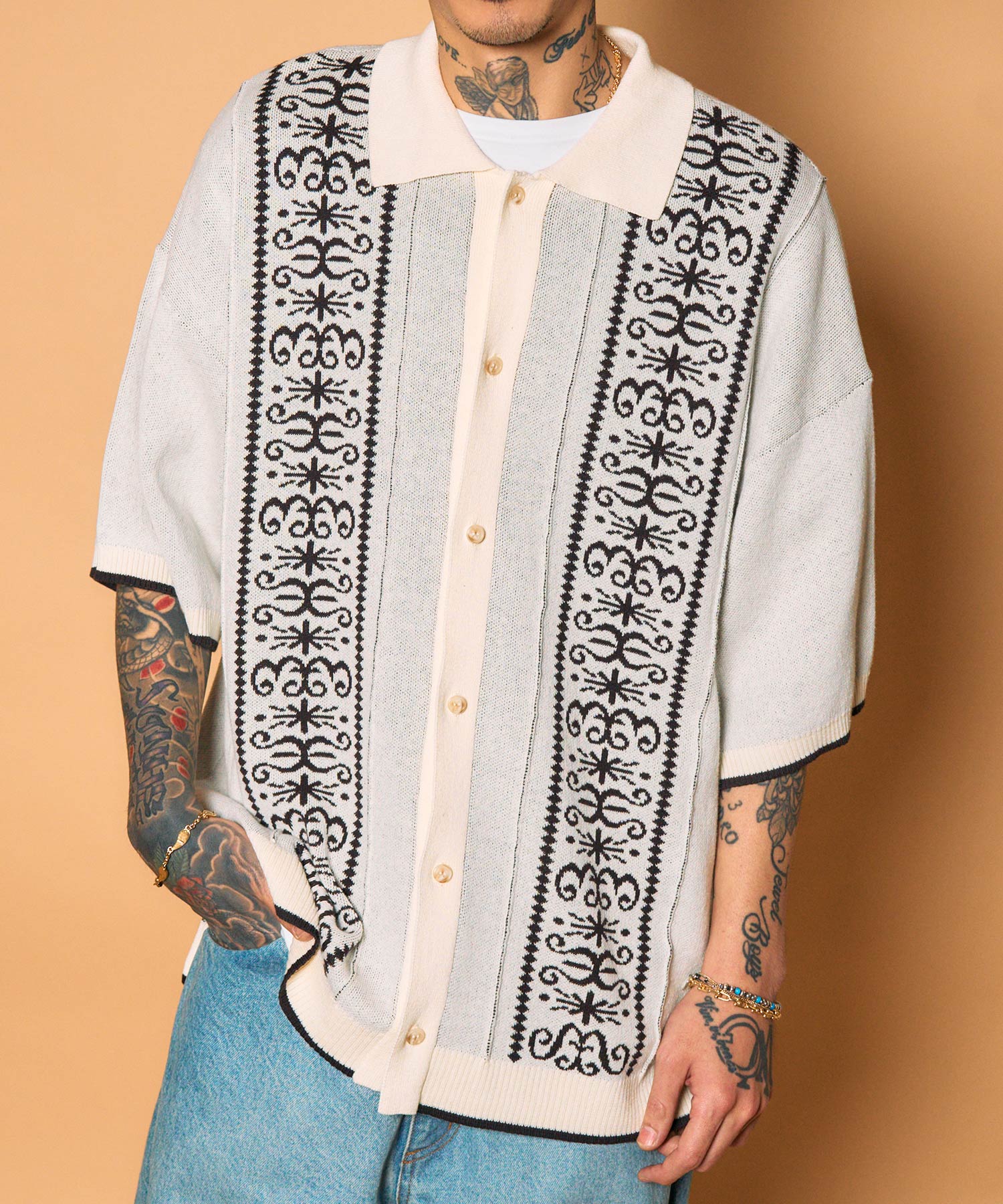 Jacquard knit shirt