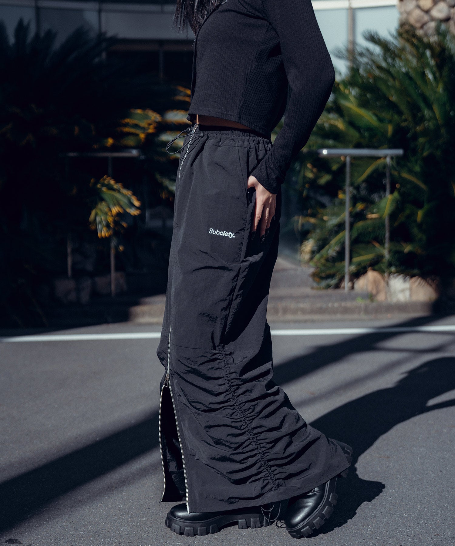 Front zip gather skirt【WOMEN】