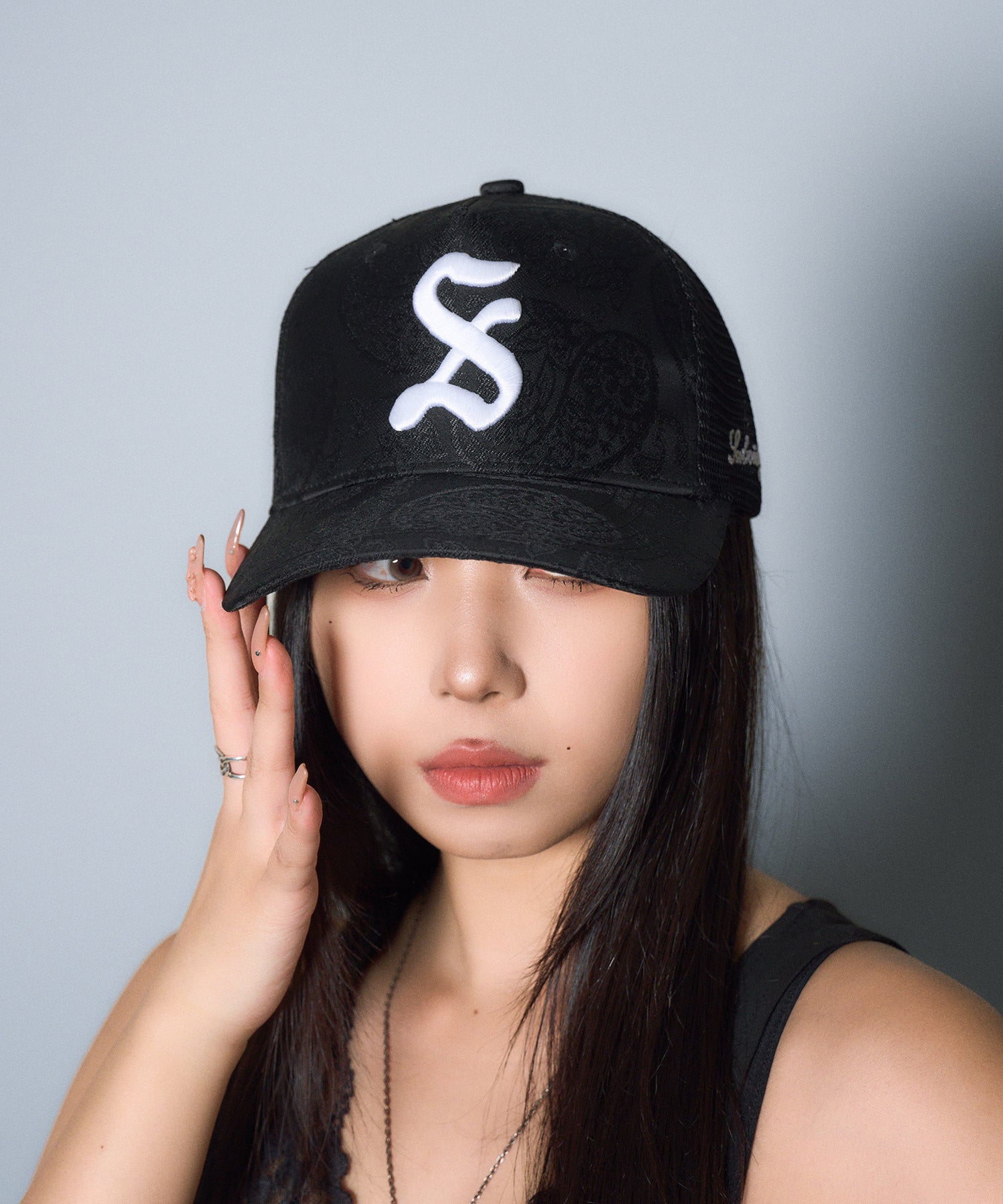 Jacquard paisley mesh cap-thumbmail-11