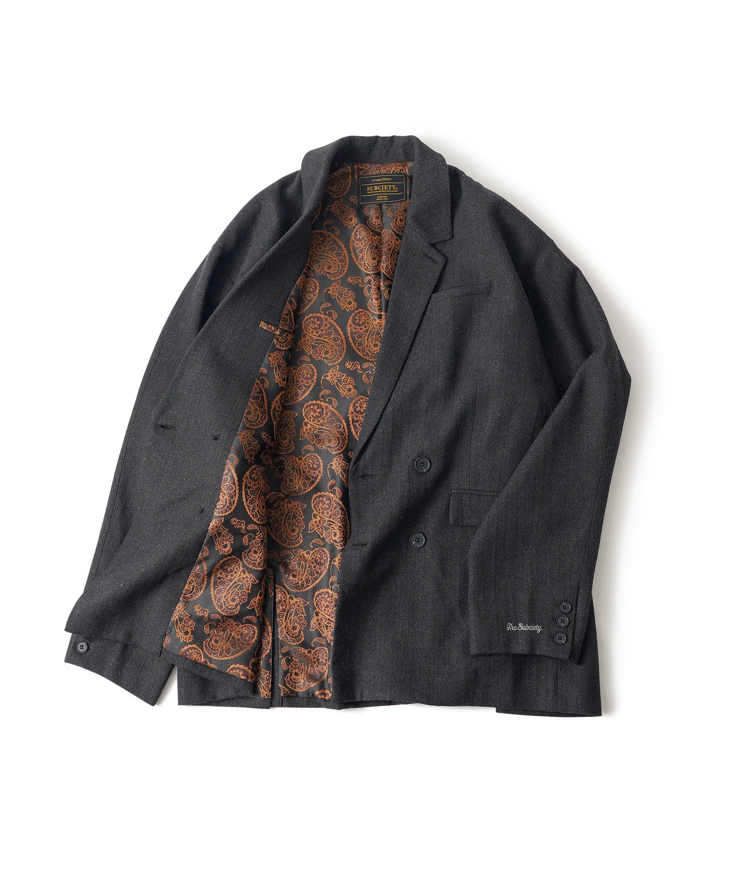 Herringbone double tailored jkt